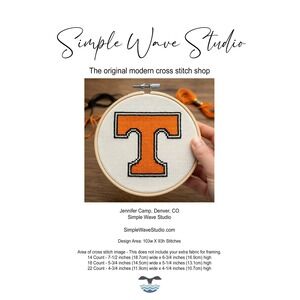 Tennessee Football Counted Cross Stitch Pattern Chart